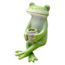 コポー お茶で一服するカエル カエル 置物 ( Copeau 置き物 コポタロウ かえる 蛙 グッズ マスコット ミニチュア 雑貨 オーナメント インテリア 玄関 飾る かわいい 可愛い オブジェ リビング 卓上 机上 小さい デスク )【39ショップ】