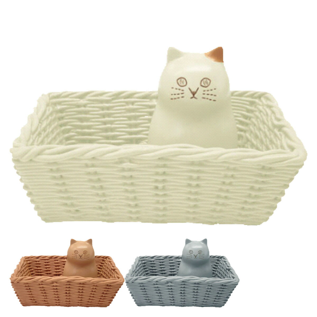 ペンスタンド にゃふにゃふ レジン マルチトレイ ペン立て ( ペンホルダー 文具 デスク収納 文房具 猫 ネコ 雑貨 デスク 机 オフィス インテリア プラス...