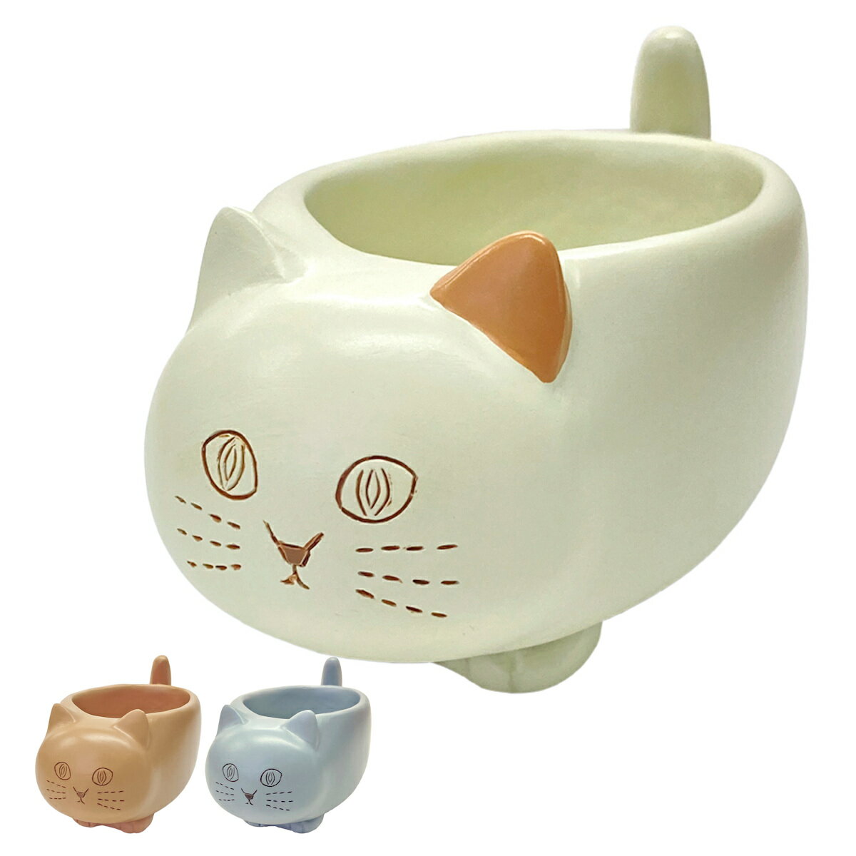 卓上 収納 マルチケース にゃふにゃふ レジン マルチホルダー ( 置き物 猫 小物入れ アクセサリースタンド 文具 デスク収納 ネコ 雑貨 オフィス インテリ...