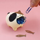 クリップホルダー はらぺこアニマル イヌネコ ( クリップ入れ 小物入れ デスク周り 整理 整頓 オフィス ディスプレイ デザイン雑貨 文房具 文具 収納用品 ...