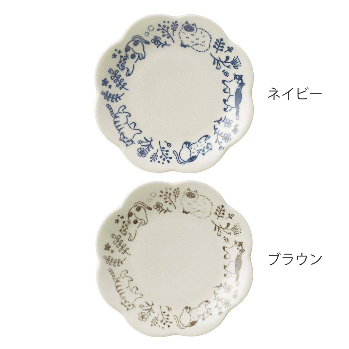 プレート お花プレート S （ 16.5cm 食洗機対応 電子レンジ対応 陶器 皿 お皿 食器 日本製 猫 手書き風 草花 シンプル かわいい 使いやすい ）【39ショップ】 interior-palette-10210416 インテリアパレット サンプル画像2