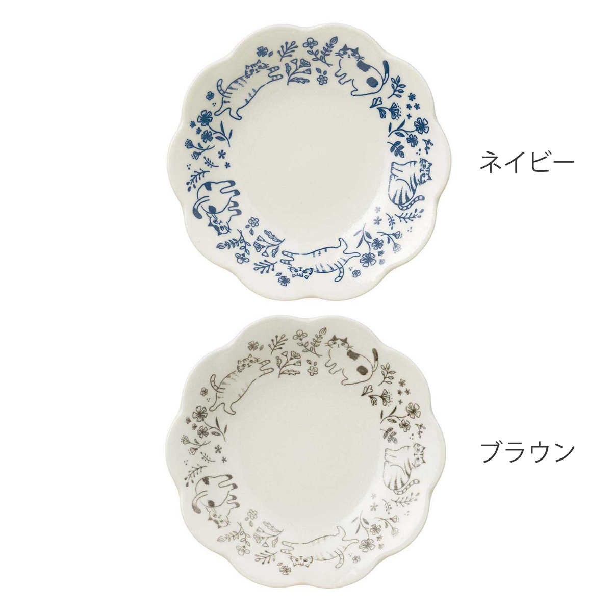 プレート お花プレート L （ 21.5cm 食洗機対応 電子レンジ対応 陶器 皿 パスタ皿 お皿 食器 日本製 猫 手書き風 草花 シンプル かわいい 使いやすい ）【39ショップ】 interior-palette-10210417 インテリアパレット サンプル画像2
