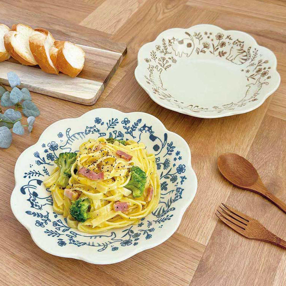 プレート お花プレート L （ 21.5cm 食洗機対応 電子レンジ対応 陶器 皿 パスタ皿 お皿 食器 日本製 猫 手書き風 草花 シンプル かわいい 使いやすい ）【39ショップ】 interior-palette-10210417 インテリアパレット サンプル画像3
