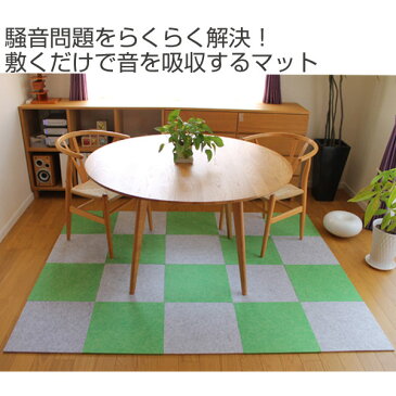 吸音マット　フェルメノン　フェルト　40x40cm　6枚セット （ 送料無料 防音マット 吸音 パズルマット フロアマット 足音 防音 マット フローリングマット かわいい 子供 ）【5000円以上送料無料】