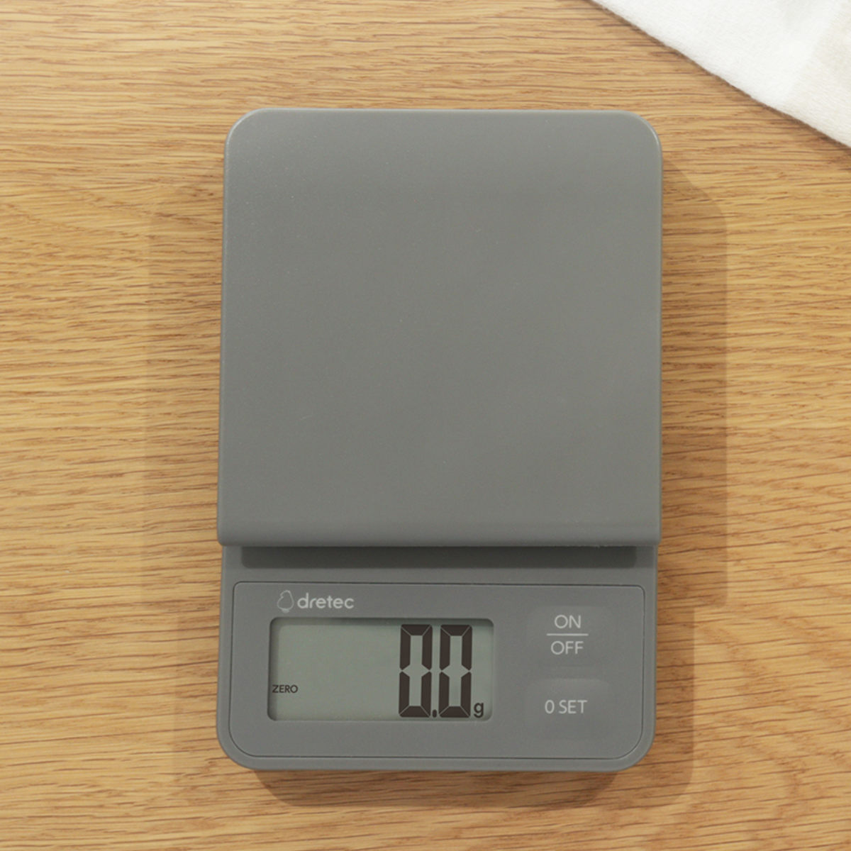 デジタルスケール 2kg ルクーム 計量器 ドリテック （ dretec スケール キッチンスケール クッキングスケール デジタル 電池式 0.1g 計量 家庭用 はかり 計り 量り コンパクト 料理 お菓子づくり 下ごしらえ おしゃれ グレー ）【39ショップ】