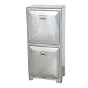 ゴミ箱 30L 15L×2 トラッシュカン ダブルデッカー ガルヴァナイズド ( ごみ箱 30リットル 2分別 ふた付き 分別 幅40 奥行29 高さ89 ヴィ...