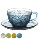 カップ&ソーサー GLASS CUP & SAUCER FIORE ( カップ ソーサー ガラスカップ ガラス おしゃれ かわいい レトロ コップ コーヒーカッ...