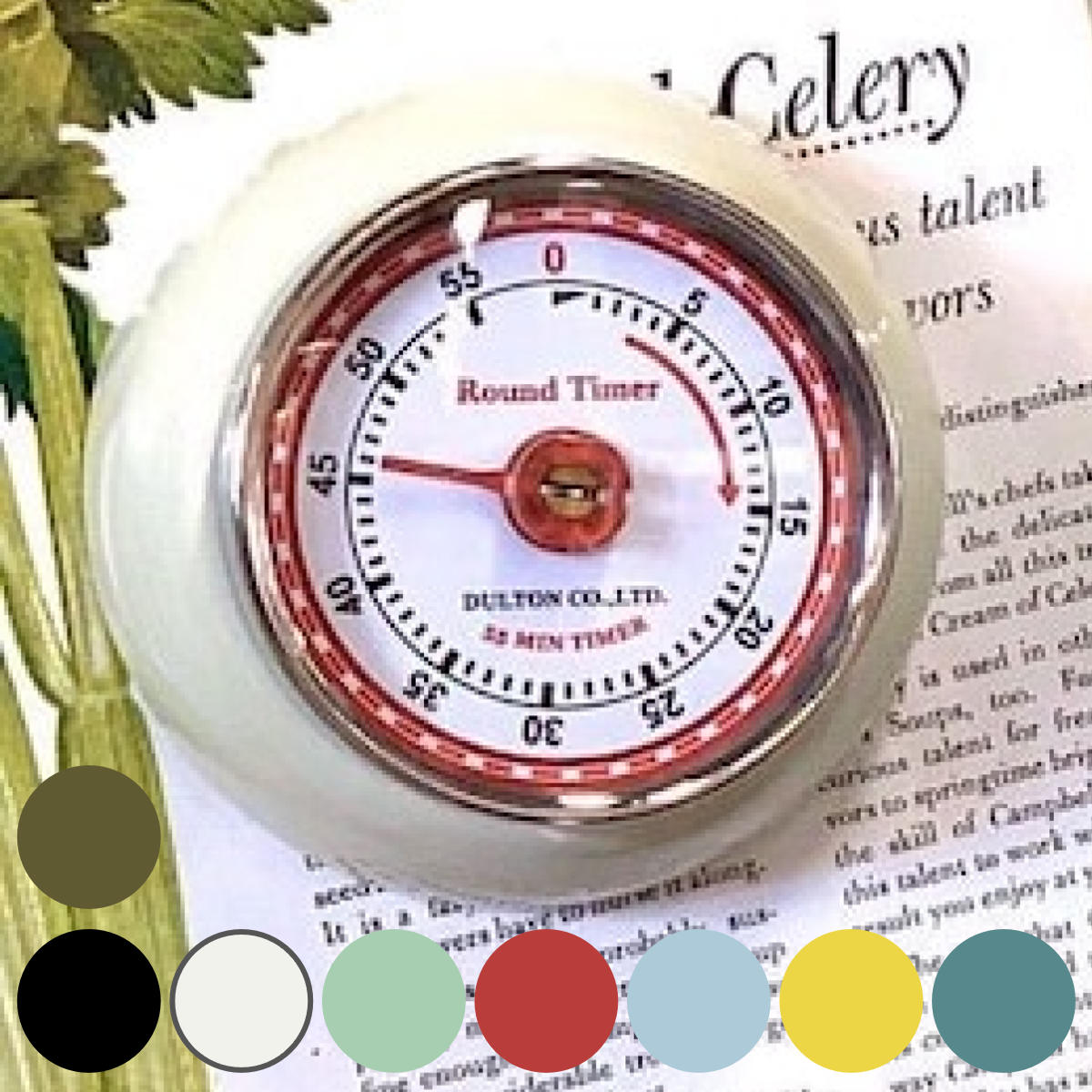 DULTON Kitchen Timer with Magnet, Wind-up Type (Cooking Timer, Dial Timer, Kitchen Tool, Timer, Manual, Rotary, Magnetic, Kitchen Utensils, Kitchen Accessories, Kitchenware, Cooking Utensils, Cooking Accessories) [39 Shop]