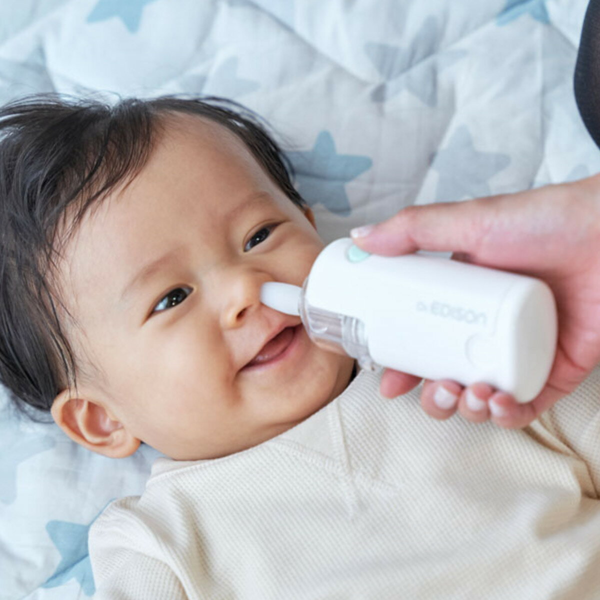 鼻水吸引機 電動 ハンディ エジソンママ 赤ちゃん コンパクト （ 水洗いOK 電動鼻...