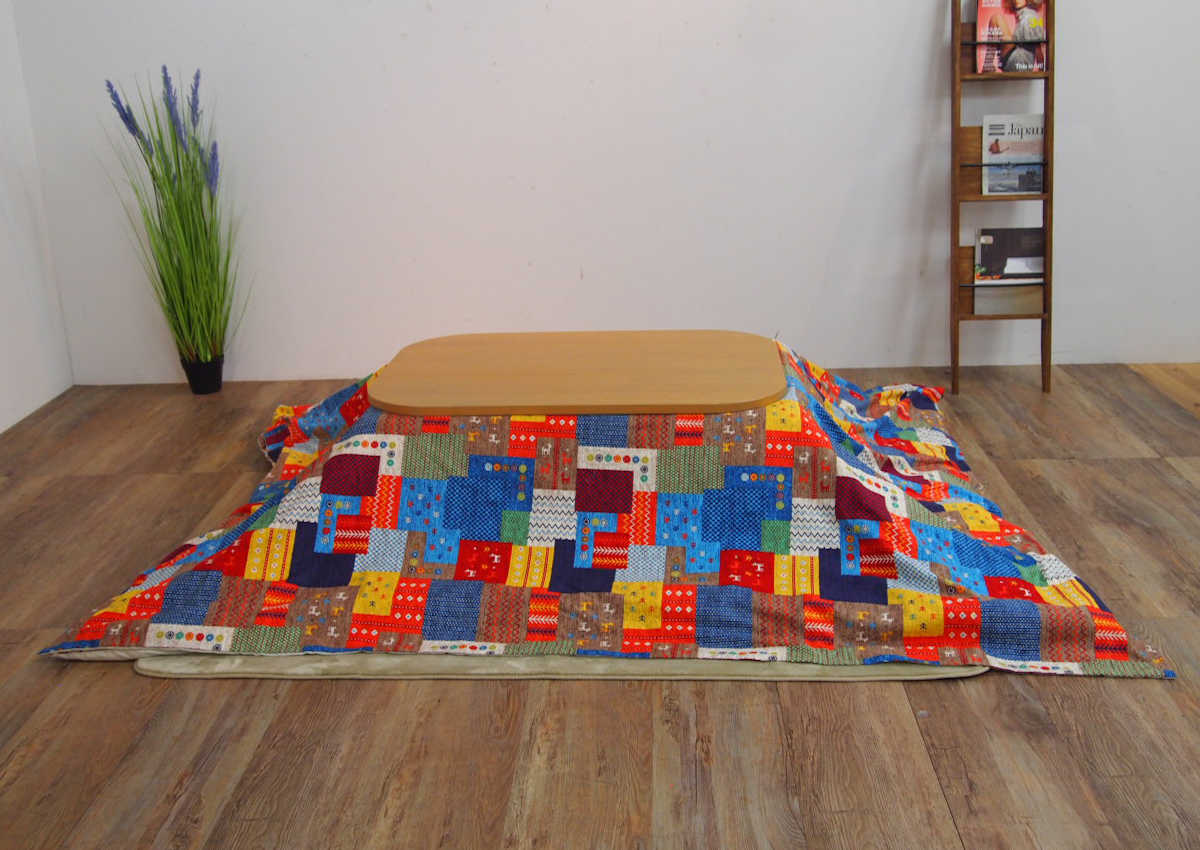 こたつ布団カバー 185×235cm 長方形 綿100% 日本製 ( 送料無料 こたつ布団 カバー コタツ布団 洗える コタツ布団カバー こたつカバー コタツカバー パッチワーク風 おしゃれ 国産 紐付き 静電気 炬燵カバー 掛け布団カバー 洗濯 ) 【39ショップ】 [2]