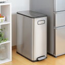 EKO ゴミ箱 45L エコフライ ステップビン ペダル ( イーケーオー ごみ箱 45リットル 幅28 ペダル式 両開き ふた付き 分別 角型 ステンレス 一年保証付き スリム バタフライ オープン キッチン キャスター付 静か閉まる )【39ショップ】