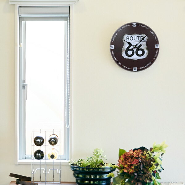 掛け時計 33cm ルート66 1 モチーフクロック ROUTE 66