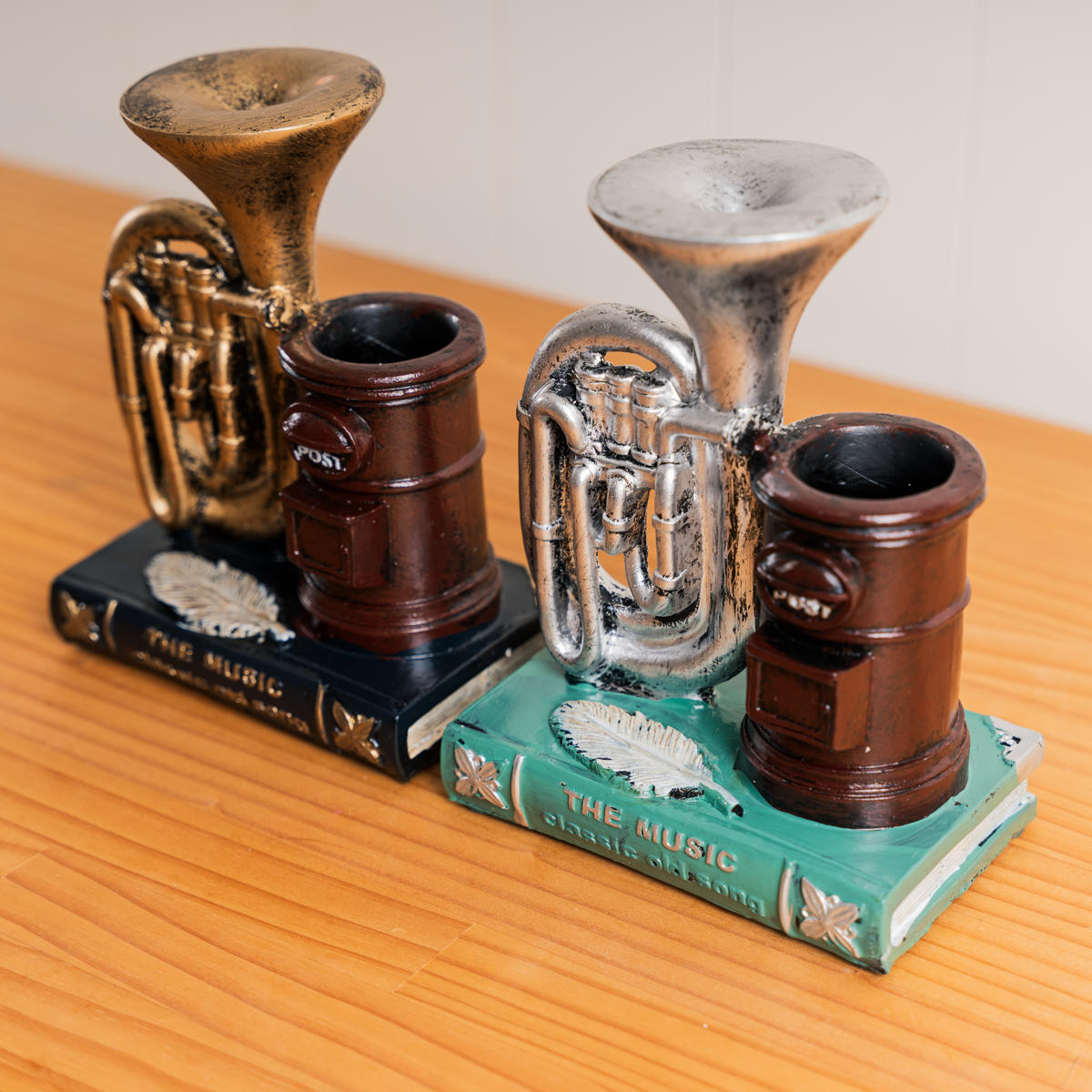 ペン立て アンティーク ペンスタンド ユーフォニアム ( ペンホルダー 文具 デスク収納 文房具 雑貨 デスク 机 オフィス レトロ インテリア ディスプレイ ...