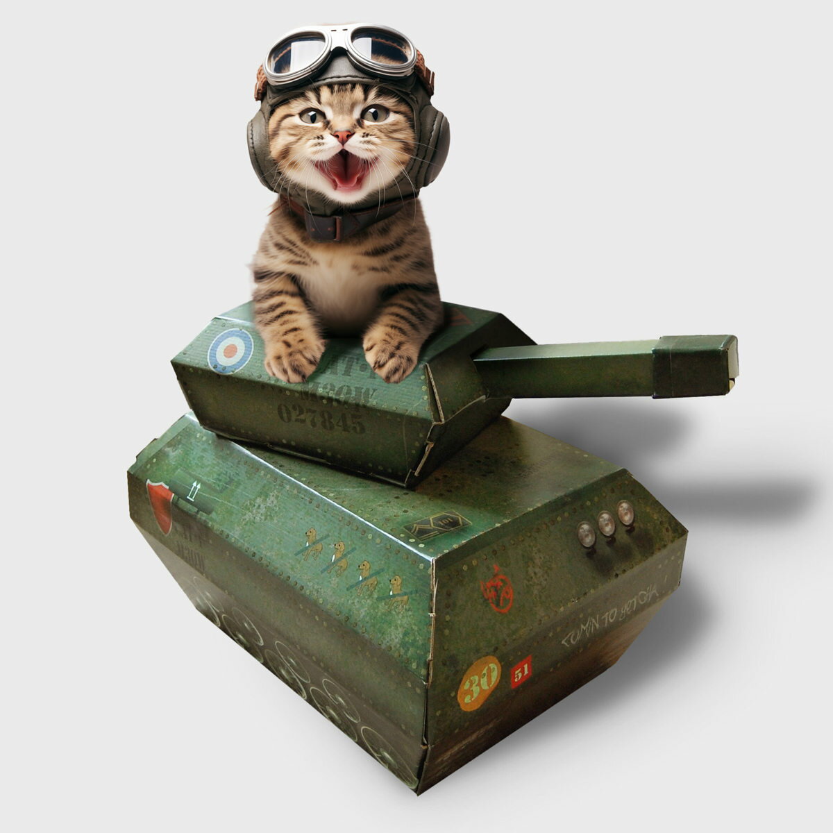 猫ハウス SUCK UK キャットハウス タンク （ ペットハウス ハウス 猫用 ペット用 かわいい ねこハウス ペット用品 トンネル 穴 あな ダンボール 段ボール 組み立て式 ）【39ショップ】