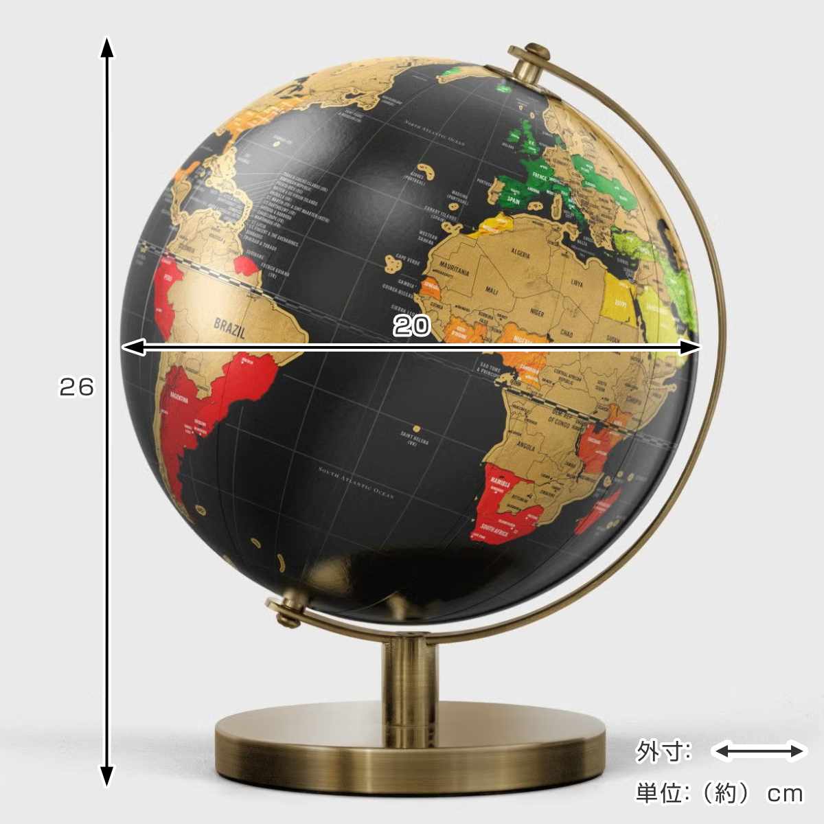 SUCK UK 地球儀 スクラッチ 20cm インテリア 世界地図 地球 （ サックユーケー 旅 ...