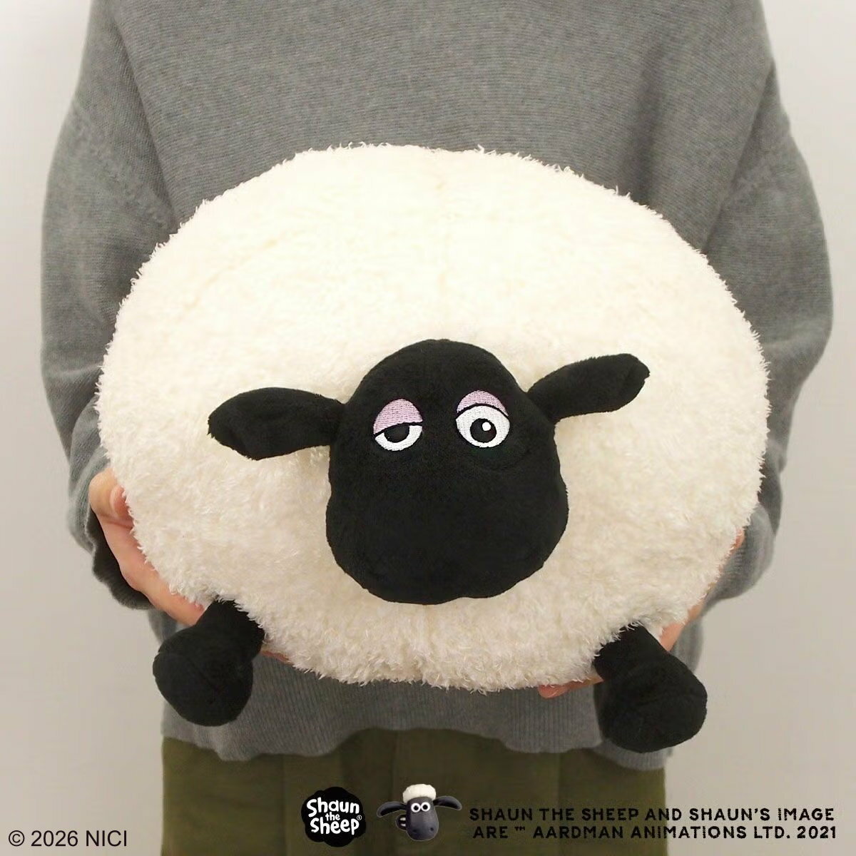 NICI 셜리 50cm 인형 장난감 양의 숀 ( 니키 누이 구루미 큰 빅 사이즈 푹신푹신 모코모코 동물 장난감 귀여운 캐릭터 봉제 인형 인형 봉제 장난감 장난감 완구 흑백 선물 )[39쇼