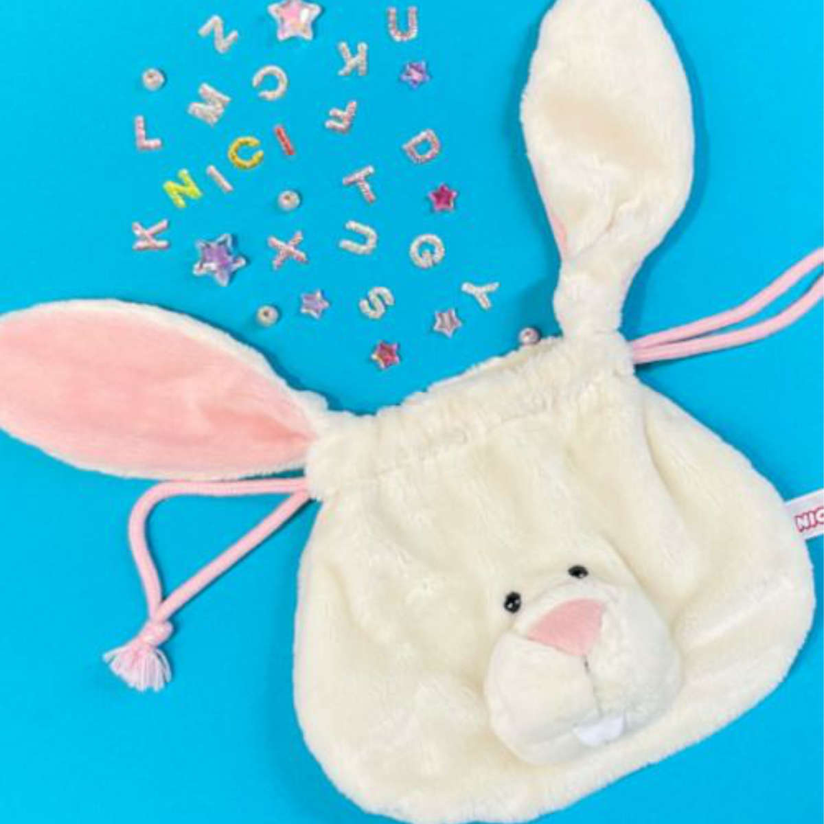 フィギュアフェイスポーチ NICI ラビット （ ニキ ポーチ 小物入れ 巾着ポーチ 巾着 おしゃれ 中学生 ..