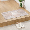 玄関マット 室内用 45×75cm セラミックタイル 撥水加工 ( 玄関 マット 屋内 拭ける 室内 厚さ5mm キッチン 撥水 防水 抗菌 防カビ 滑り止め ...