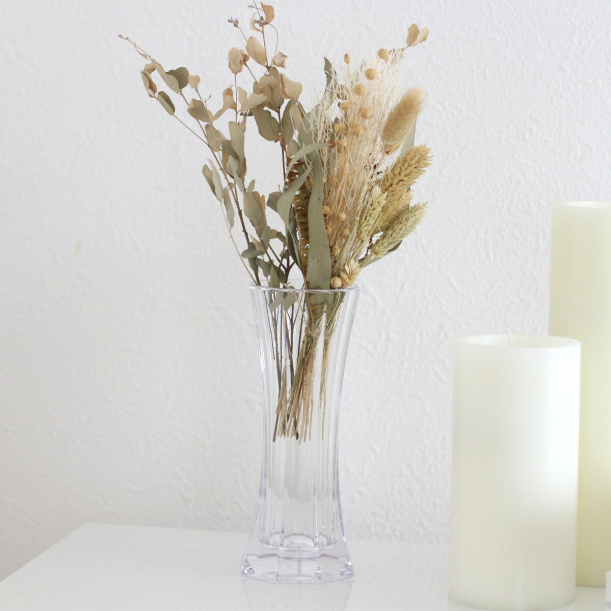 花瓶 割れないガラス PVスリムオクタゴン （ 花びん 花器 フラワーベース 八角形 透明 割れない ポリカーボネート プラ クリア 花 植物 切花 花束 フェイク グリーン 枝 インテリア おしゃれ 丈夫 ）【39ショップ】