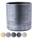 植木鉢 MC円柱メタルECOポット 受け皿付き 直径12cm ( プランター プラントポット 植物用ポット 花器 鉢カバー ポット 丸 3.5号鉢 アイアン 卓...