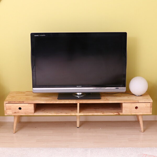 Low Board - テレビ台 ローボード ナチュラルテイスト 天然木 幅150cm （ 送料無料 テレビラック 引出し付 TV台 TVボード リビング収納 TVラック 収納 ラック リビングボード 木製 木目 北欧 ナチュラル おしゃれ ） 【39ショップ】