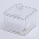 収納ケース コスメ収納 蓋付き 小物入れ ( 幅9.5×奥行9.5×高さ9.5cm 収納 小物 小物収納 小物ケース クリア コットン 綿棒 フタ付き 卓上 リ...