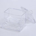 収納ケース コスメ収納 綿棒ケース 小物入れ ( 幅9×奥行6.5×高さ9cm 収納 小物 小物収納 小物ケース クリア 綿棒 フタ付き 卓上 綿棒入れ 綿棒収...