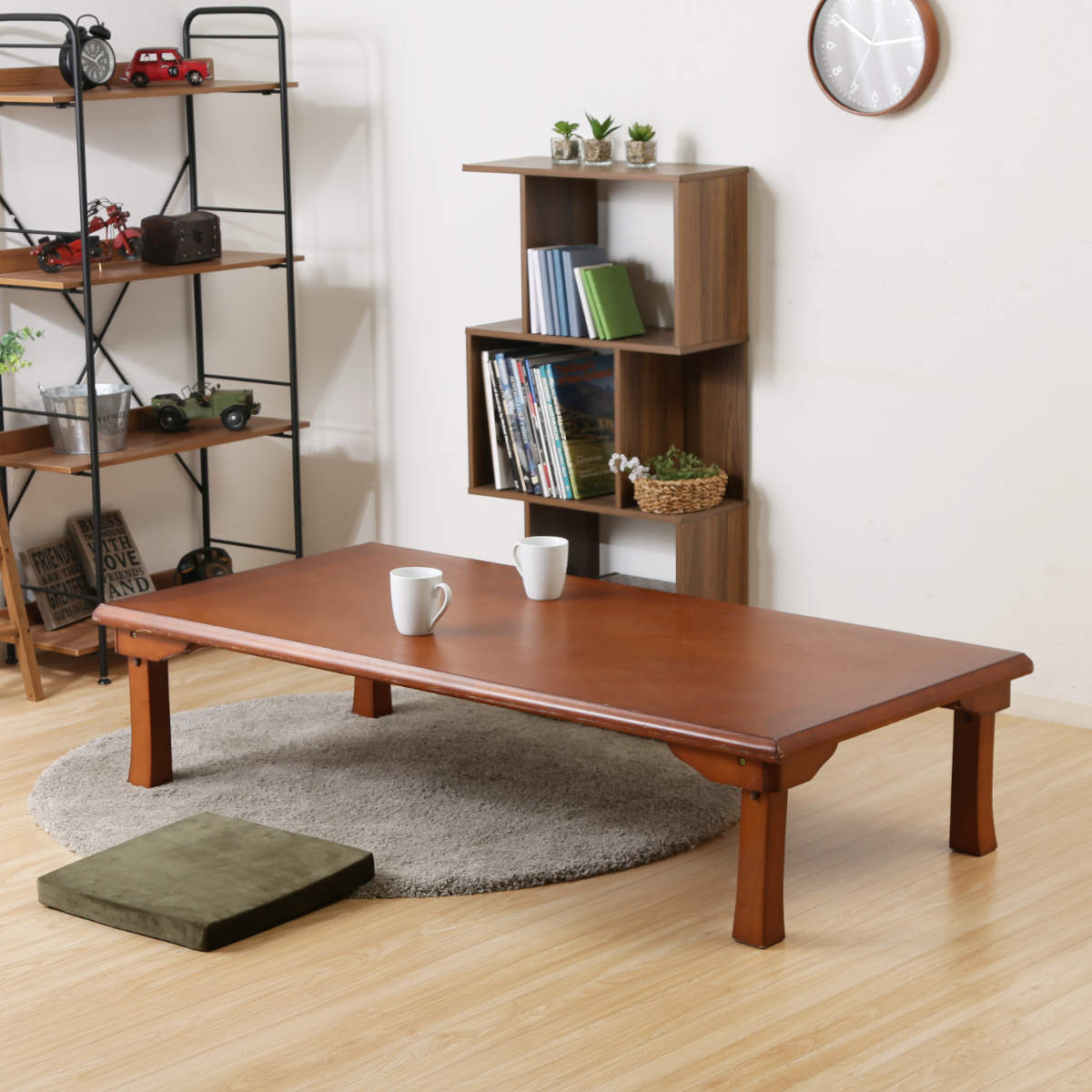 ローテーブル 幅150×奥行75×高さ34cm 折脚和風座卓 （ リビングテーブル センターテーブル テーブル 5人掛け 6人掛け 折りたたみ 簡易テーブル シンプル 和モダン ）【39ショップ】