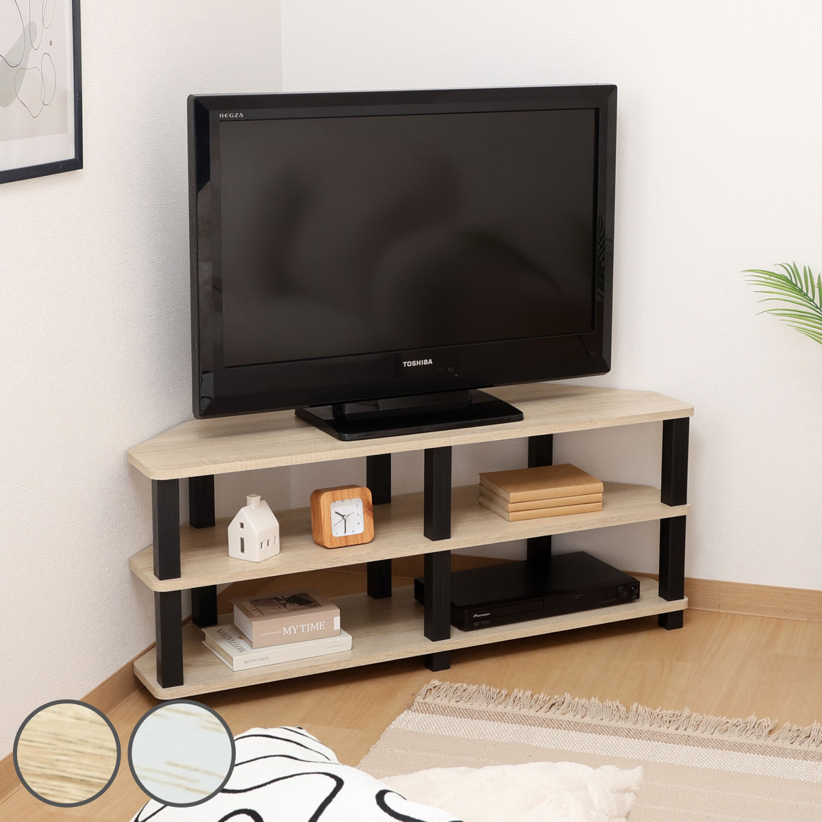 コーナーテレビ台 幅100cm 工具不要 FIT （ TV台 テレビボード AVラック 収納 ラック 棚 簡単組立 リビ..