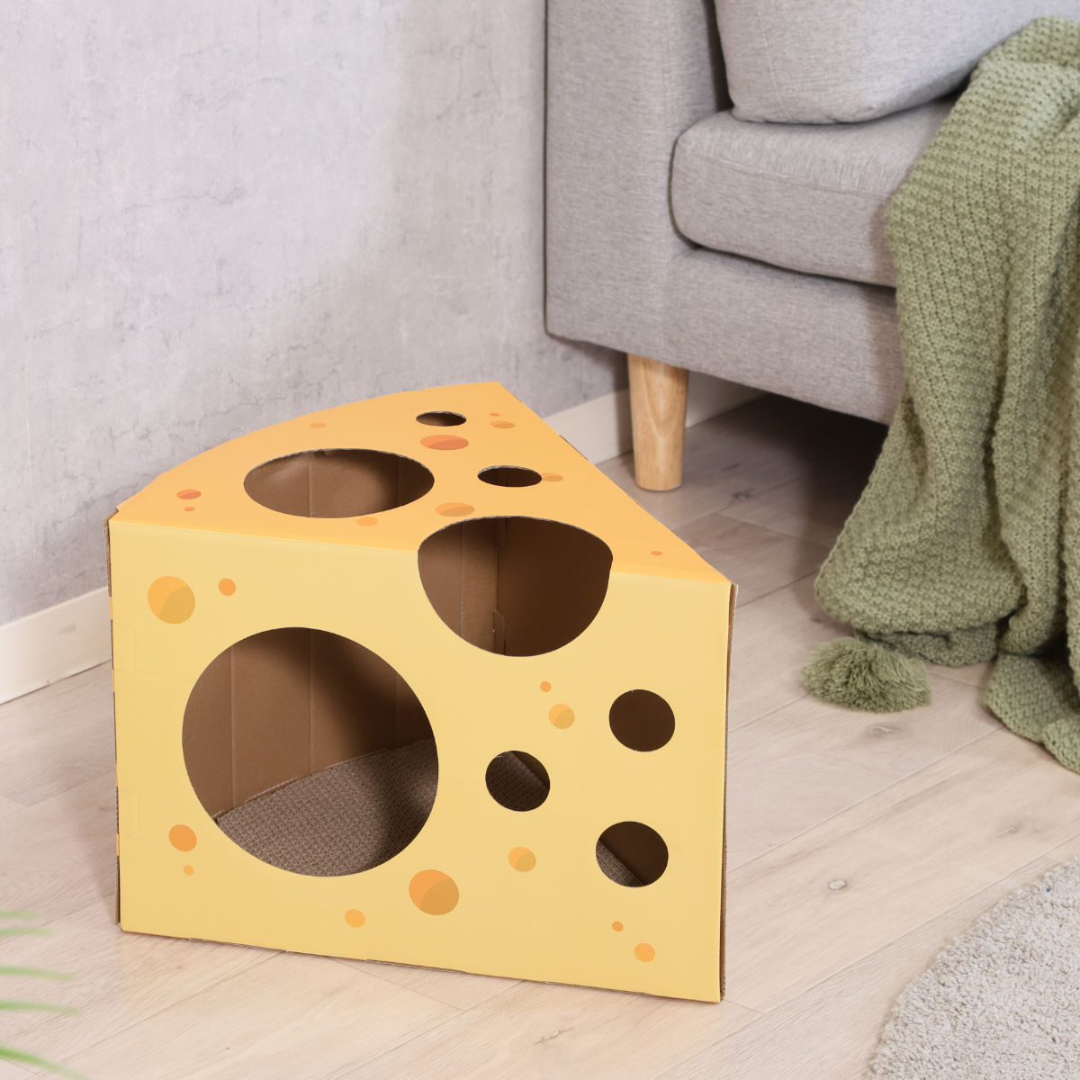 爪とぎ 猫 KDタイプ チーズ （ 爪研ぎ つめとぎ 猫用 爪とぎハウス 段ボール ストレス解消 遊び おもち..