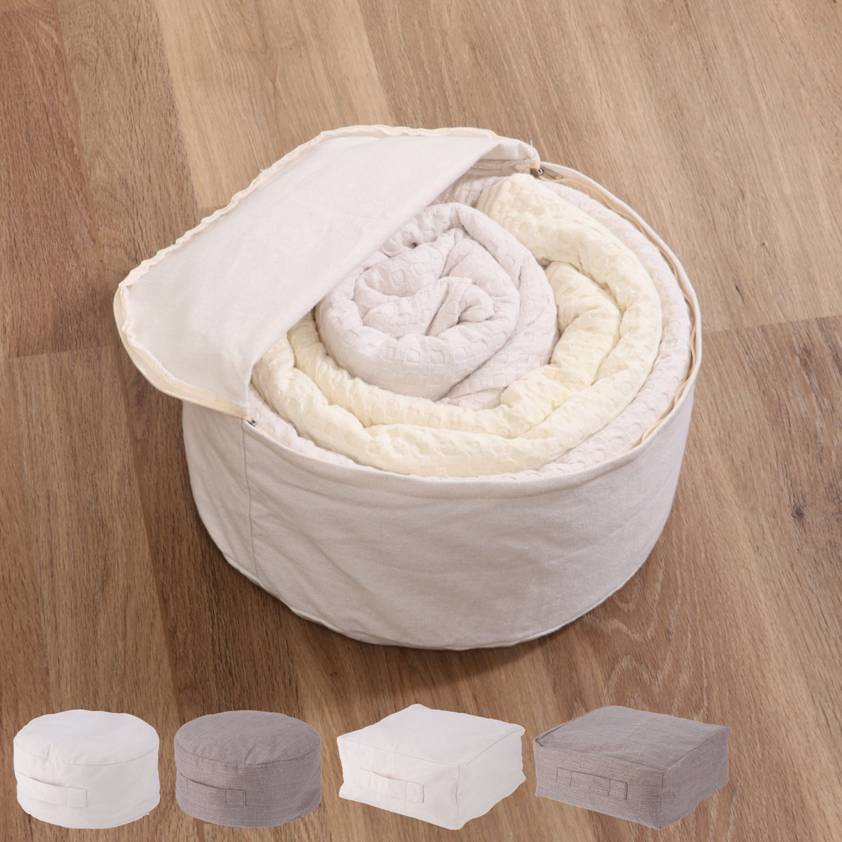 収納袋 布団収納 布団 収納できる クッションカバー シュシュ （ 布団収納袋 クッション 布団収納クッ..