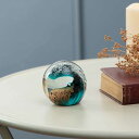 ガラスインテリアオブジェ(Glass interior objects) ウェーブ ( ガラス オブジェ 置き物 ガラス細工 玄関 コンパクト クリア 透明 ペ...