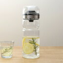 ティーボトル 1L Felio 耐熱ガラス ( 冷水筒 ピッチャー 水差し 麦茶ポット 耐熱 ガラス コップ付き シンプル おしゃれ 冷水ポット 熱湯 ガラス製 麦茶 フレーバーウォーター 出汁 コンパクト スリム )【39ショップ】