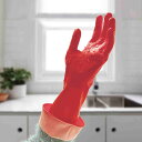 ゴム手袋 水だれを防ぐゴム手袋 Drip stoppy 1双入 掃除用 ( 掃除用手袋 ゴム 垂れない 換気扇掃除 お風呂掃除 レッド 年末掃除 大掃除 手荒れ...