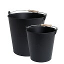 Redecker レデッカー バケツ 5L 10L 2個セット ( ばけつ 5リットル 10リットル ブリキ ブラック 木製 植木鉢カバー 収納 おしゃれ 鉢カ...
