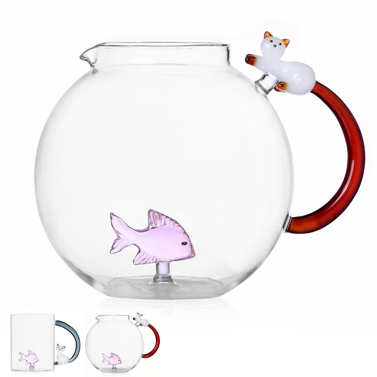 ピッチャー イッケンドルフミラノ Tabby cat ジャグ 1.5L 2.4L （ 食洗機対応 ichendorf ガラス 食器 ..