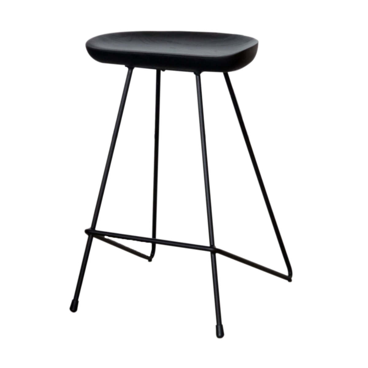 カウンタチェア 高級感 スタイリッシュ 天然木 ブラック 高さ69cm （ チェア 椅子 バーチェア ハイチェ..