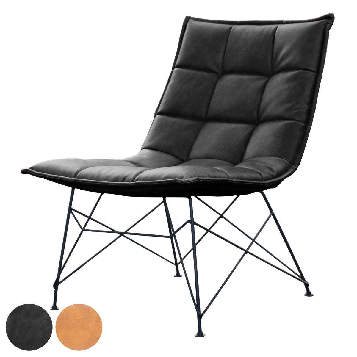 パーソナルチェア カジュアルデザイン PUレザー張地 幅60cm （ チェア 椅子 リビングチェア 1人掛け レザー調 おしゃれ リラックス オフィス リビング 書斎 ）【39ショップ】