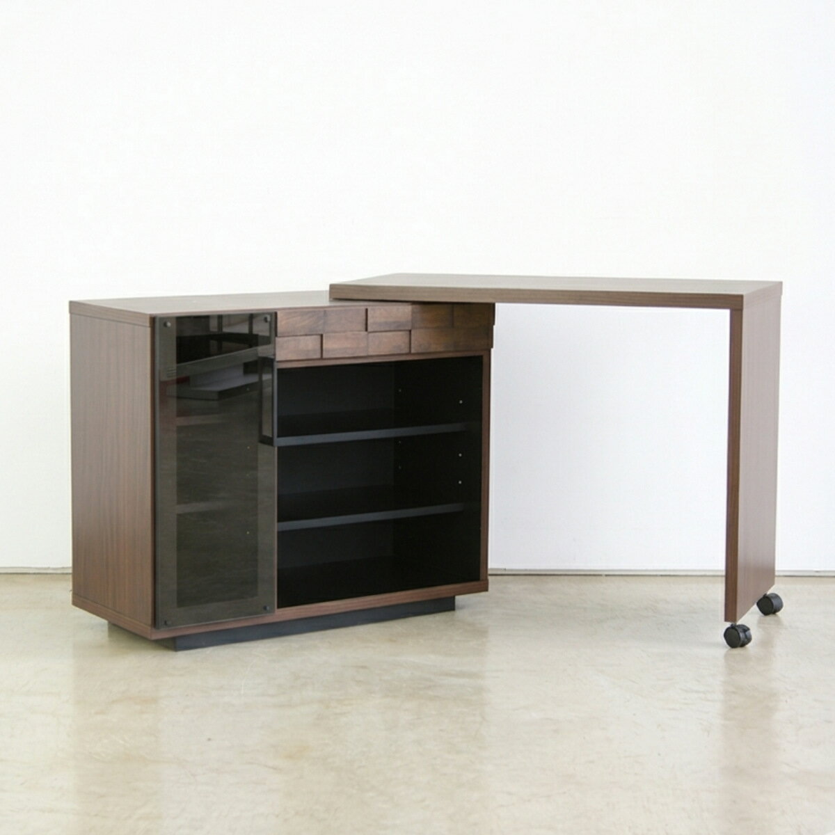 樂天商城 - パソコンデスク 伸縮 木製 コルク 完成品 日本製 キッチンワゴン （ デスク 机 回転デスク キャスター付き 収納ラック ラック 収納 作業台 キャビネット ワークデスク 学習机 勉強机 棚 キッチンラック キッチン収納 ）【39ショップ】