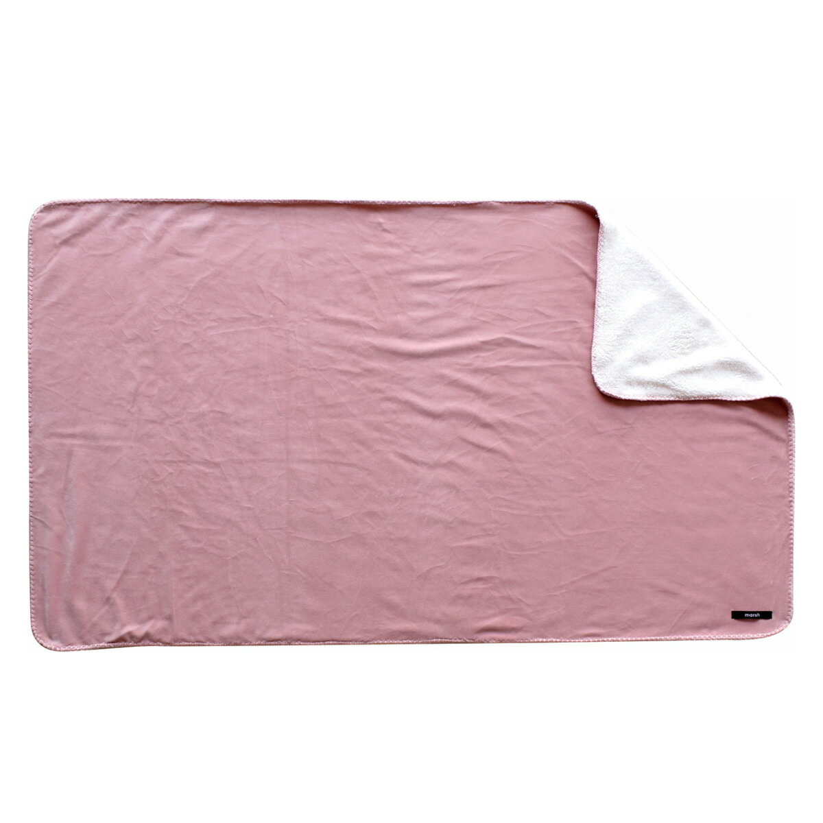 MARSH ブランケット 80×140cm ボア生地 （ ひざかけ 膝掛け 肩掛け 裏ボア 防寒 寒さ対策 持ち運び 冷房対策 ピンク 無地 ）【39ショップ】