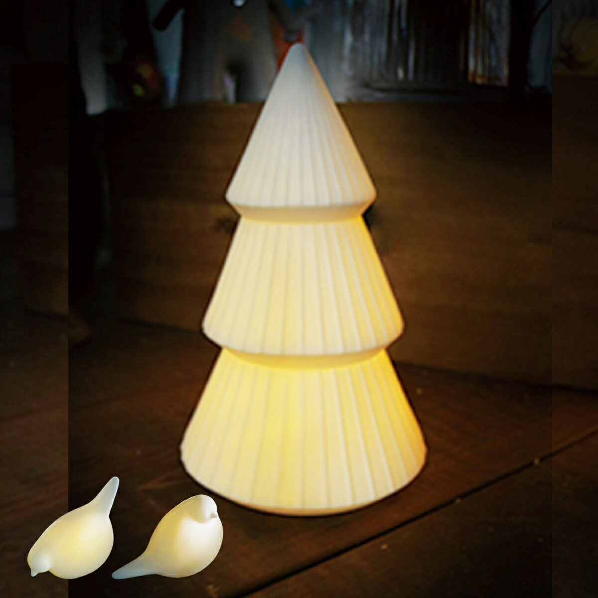 テーブルライト Lumo LED付き セラミック ツリー バード （ タイマー機能付き インテリア ライト 照明 卓上 LED コードレス 電池式 置き型 光る 鳥 コンパクト 可愛い かわいい おしゃれ 北欧 ）【39ショップ】