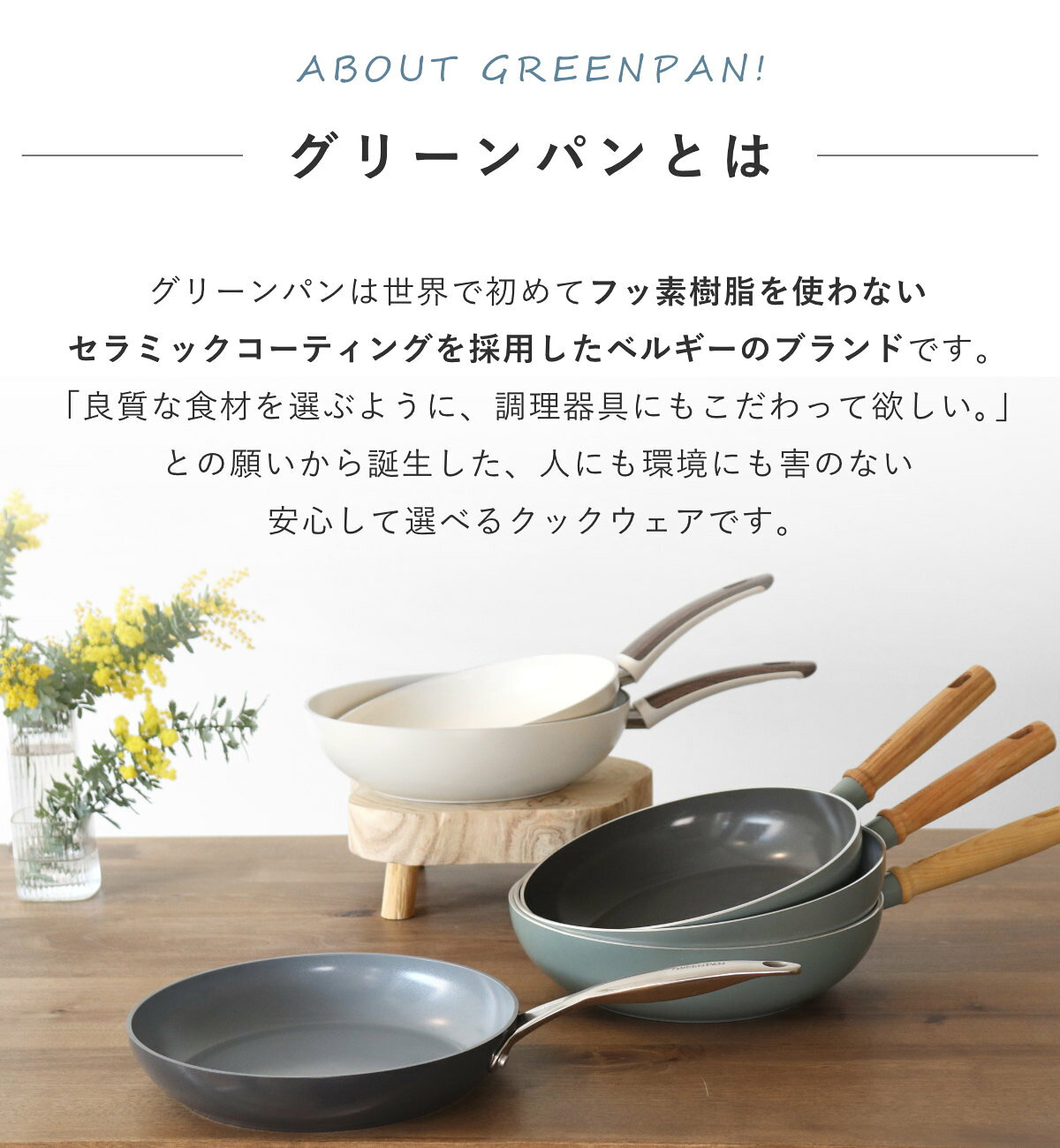 GREEN PAN ココット 22cm IH対応 フェザーウェイト 両手鍋 （ ガス火対応 食洗機対...