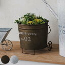 バケツ オーナメント グランディール ホイールバケツ ( プランター 花瓶 花びん 植木鉢 プラントポット 植物用ポット 花器 ポット ブリキ ジョウロ ブリキ鉢 アイアン 植物 花 ドライフラワー 観葉植物 園芸 インテリア 卓上 )【39ショップ】