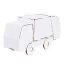 工作キット ダンボール製 hacomo kids のりもの ゴミ収集車 ( ダンボール 段ボール おもちゃ ペーパークラフト 工作 子ども キッズ 組み立て 手...