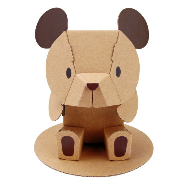 工作キット ダンボール製 hacomo kids ブラウンくまちゃん ( ダンボール 段ボール おもちゃ ペーパークラフト 工作 子ども キッズ 組み立て 手作...