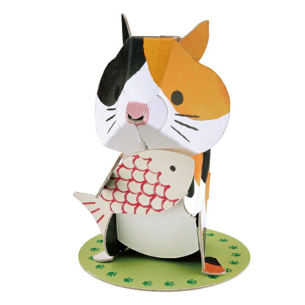 工作キット ダンボール製 hacomo kids mini ねこ ( ダンボール 段ボール 動物 ネコ おもちゃ ペーパークラフト 工作 子ども キッズ 組み立...