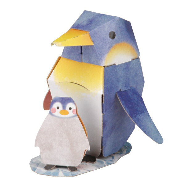 工作キット ダンボール製 hacomo kids mini ペンギン ( ダンボール 段ボール 動物 おもちゃ ペーパークラフト 工作 子ども キッズ 組み立て...