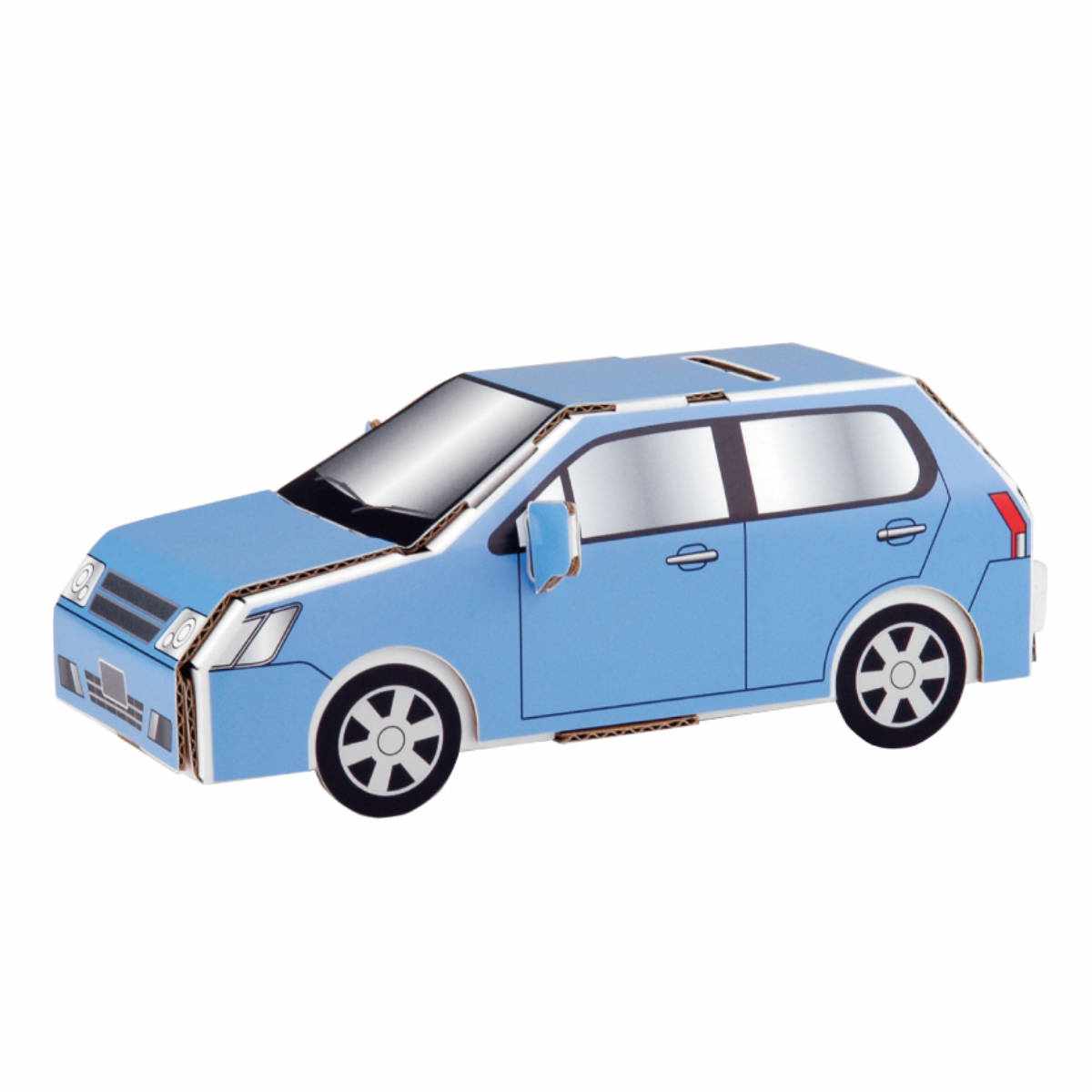 工作キット ダンボール製 hacomo kids ぺったんシリーズ コンパクトカー ( ダンボール 段ボール 車 貯金箱 おもちゃ 工作 ペーパークラフト 子ど...