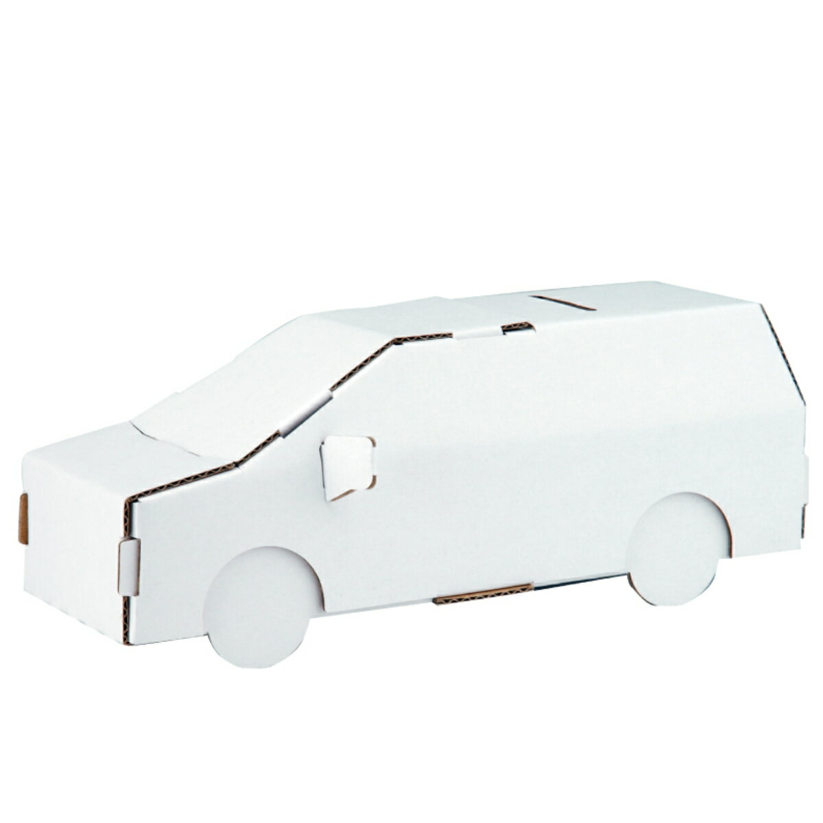 工作キット ダンボール 乗物 ミニバン 小学生 難易度2 ( 段ボール hacomo kids ダンボール製 車 貯金箱 おもちゃ 工作 ペーパークラフト 子ど...