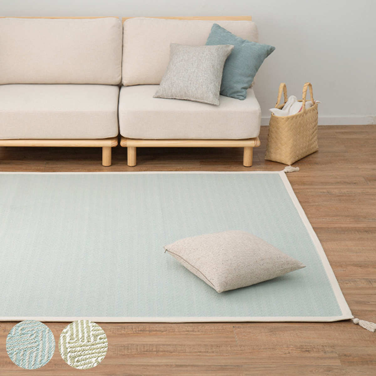 ラグ 洗える インド綿ラグ アルト すべり止め付き 185×185cm （ 送料無料 ラグマット カーペット 絨毯 パッド インド綿 2畳 オールシーズン ホットカーペット対応 床暖対応 洗濯 お掃除ロボ インテリアマット すべり止め おしゃれ ） 【39ショップ】